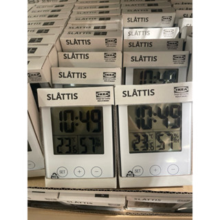 [IKEA代購]SLATTIS 電子鐘 鐘 溼度計 溫度計 立鐘 掛鐘 時鐘 白色