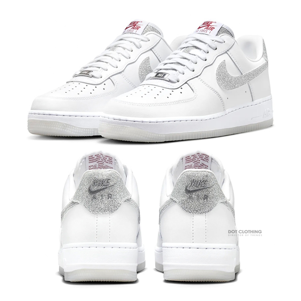 NIKE FORCE 1 鑽石 晶鑽 冰晶底 果凍底 銀勾 滿天星 女鞋 HQ3461-191 白銀 DOT聚點