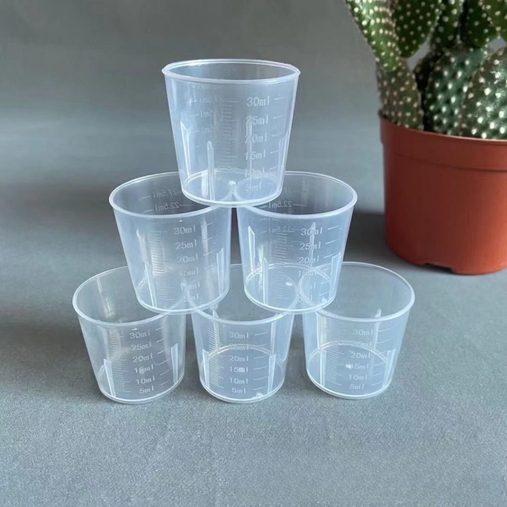 【苗栗現貨&含發票】 藥水杯 小量杯 刻度量杯 實驗用量杯 30ml 水彩量杯 料理用量杯 塑膠量杯 醬料杯
