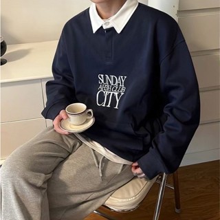 2色 撞色簡約刺繡口袋長袖POLO衫 長袖POLO 長袖大學T 衛衣 韓系男裝 United Freak 80720