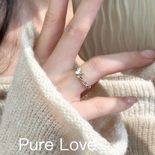 Pure Love樂芙 /正韓 【R0770】韓系簡約S925純銀鏤空線條交錯蝴蝶開口可調式戒指 / 銀