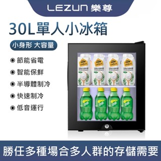 LEZUN樂尊 拉普蒂尼30L冷凍櫃 酒店小冰箱 電子客房小冰吧 迷你食品留樣冷櫃 冰櫃 冷藏櫃 紅酒櫃