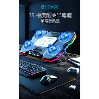 [臺灣現貨]Esense極度酷冷半導體筆電散熱墊 WAI005BK 贈Hawk 2.4A 雙USB 贈電源供應器x1