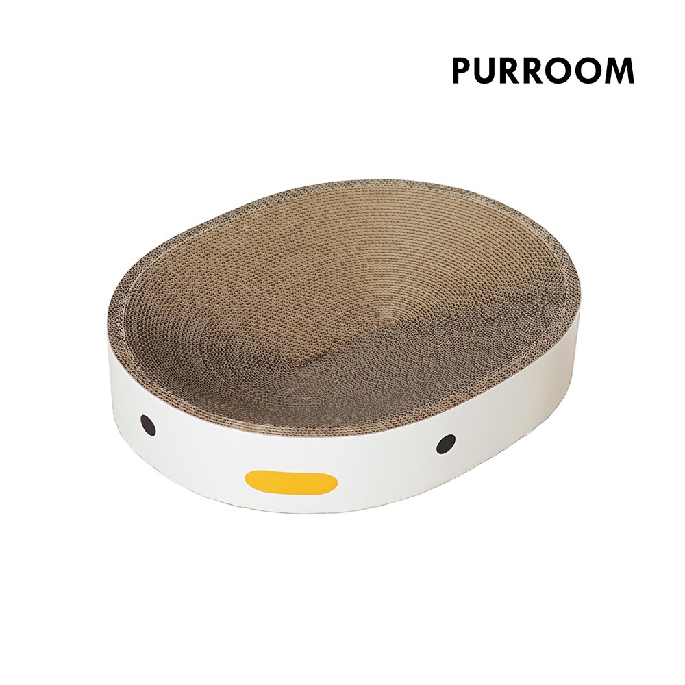 PURROOM 貓抓板系列 橢圓盤 貓用 小雞造型 貓玩具 貓窩 高密度瓦楞紙 舒壓抓板