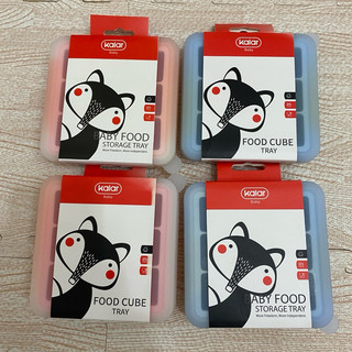二手 kalar 嬰幼兒 副食品分裝盒 寶寶 矽膠副食品盒 密封蓋 9格 食品級矽膠分裝盒 嬰兒 冷凍盒 製冰盒