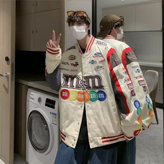 ✨ 好喝到咩噗茶 ✨男士外套 長袖夾克 棒球服 防風外套男 飛行夾克 運動服 刺繡 寬松 情侶 百搭 刺綉夾克