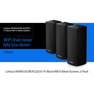 Linksys Velop 三頻 AC2200 Mesh Wifi網狀路由器 - 黑色三入