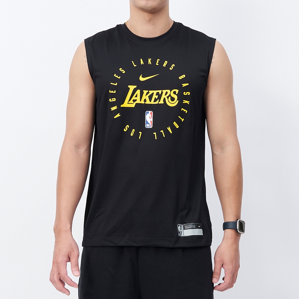Nike RLGD PRTC SL Tee 2 男款 黑黃色 運動 球衣 排汗 洛杉磯湖人隊 背心 HF1964-010