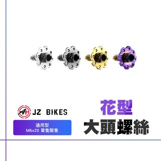 傑能 JZ 螺絲 大牌螺絲 牌照螺絲 花型螺絲 M6x20 大頭螺絲 車牌螺絲 機車螺絲 白鐵螺絲 墊片螺絲 造型螺絲