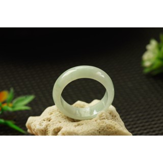 熱賣U662玉戒指❀ 17# 翡翠玉天然A貨水潤白底戒圈指環戒子【緬甸玉翠軒】玉首飾品 男女款式