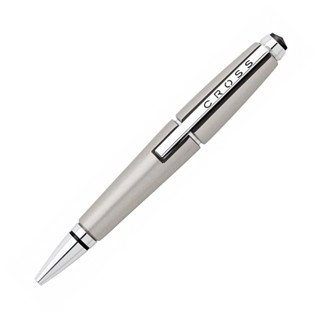 CROSS高仕 EDGE啞銀伸縮鋼珠筆 贈筆芯手提袋