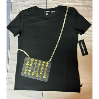 全新Karl卡爾稀有超美鏈條包包黑色短T（xxs)