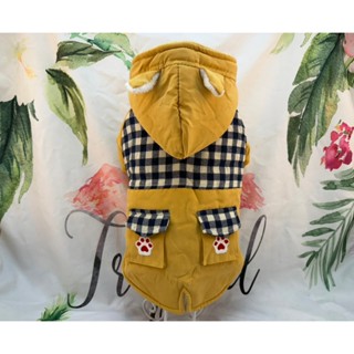 韓流系穿搭寵物衣 格子外套狗衣服 貓衣服 寵物服飾 雙層式刷毛 貓狗衣服 寵物衣服