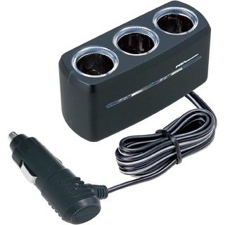 日本精品 SEIWA LED 3孔點煙器擴充 車用電源插座