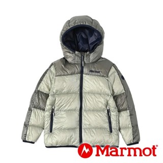 【Marmot】童連帽防風羽絨外套(FP750)『苔蘚灰』TSAKD102
