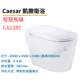 🔸HG水電🔸 Caesar 凱撒衛浴 聊聊優惠 無線遙控智慧馬桶 CA1387