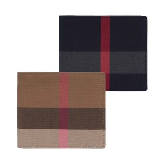 BURBERRY 大格紋帆布對開8卡短夾(任選) 8084