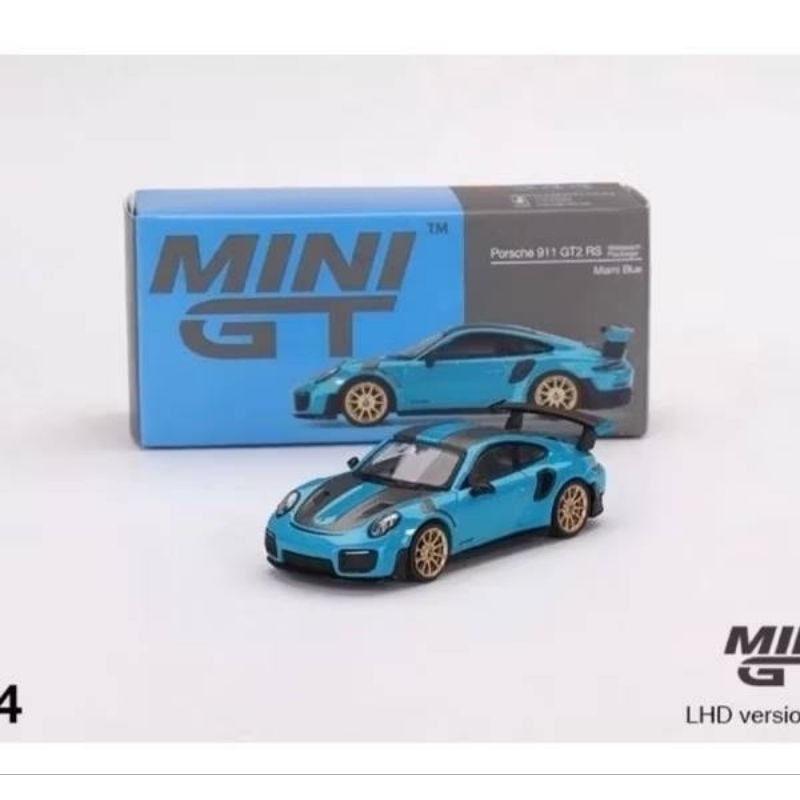 MINI GT 344 絕版稀有 全新未拆 代理版左駕 保時捷 911 GT2 RS 邁阿密藍 附膠盒