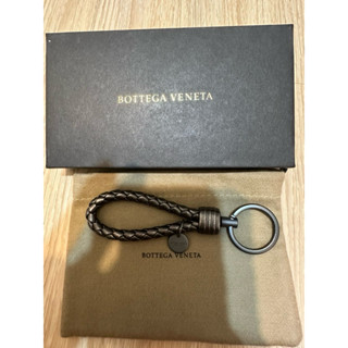 BOTTEGA VENETA BV 全新 經典編織小羊皮霧金色鑰匙圈
