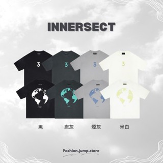 【FJstore】三生萬物 Innersect 2024新款 後背地球圖款 短T 短踢 寬鬆 落肩 圓領 短袖上衣 T恤