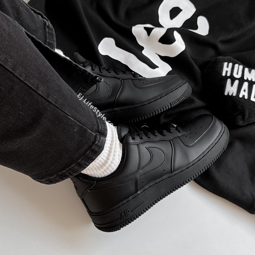 -EJ- 現貨 NIKE AIR FORCE 1 AF1 全黑  黑武士 經典款 銀扣 女鞋 DD8959-001