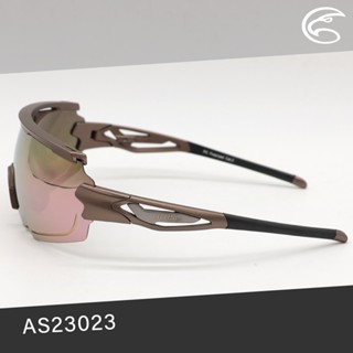 ADISI 太陽眼鏡 AS23023 / 金屬茶框 (茶色片) + 玫瑰金REVO鍍膜｜墨鏡 單車眼鏡 運動眼鏡