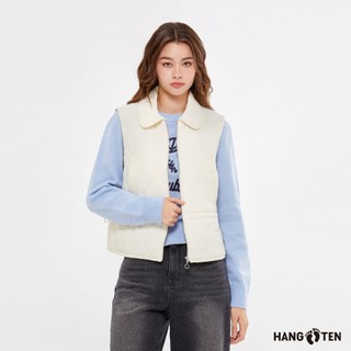 【Hang Ten】女裝-絎縫鋪棉上班穿搭修身背心(米白)