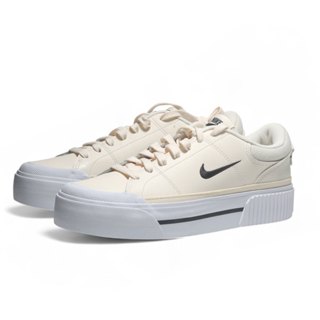 NIKE 休閒鞋 WMNS COURT LEGACY LIFT 淡黃色 厚底鞋 女 FV5526-101