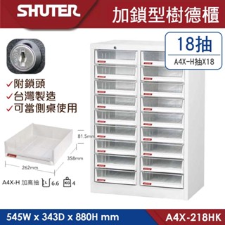 樹德 加鎖二排型樹德櫃 18抽 A4X-218HK 可放A4檔案 落地型 收納櫃 置物櫃 落地櫃 桌上型 資料櫃 檔案櫃