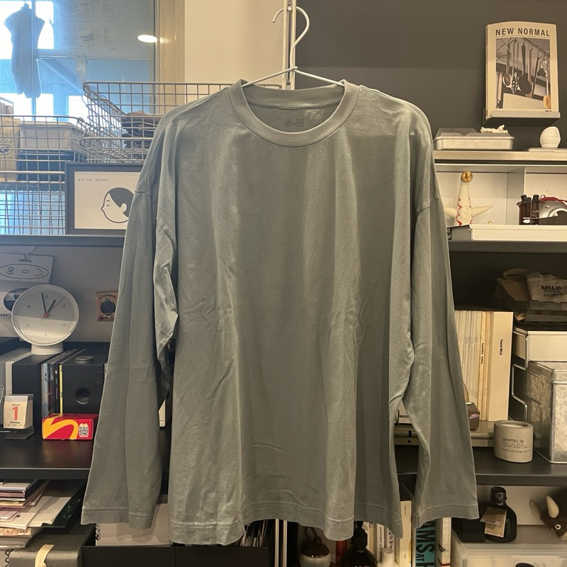 MUJI Labo 無印良品 男女長袖T恤S-M/灰綠