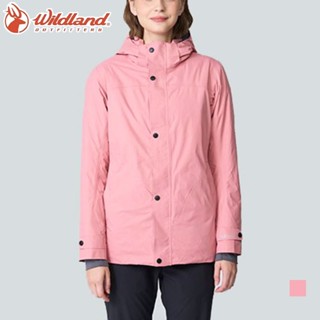 【Wildland荒野】女Polartec中空輕量防水外套 丁香粉 登山風雨衣 連帽夾克 0B12901-183