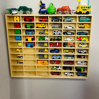 【優選】免運1:64小汽車收納盒 ❤模型展示架❤ 可掛墻 實木箱 多美卡收納盒 風火輪展示盒