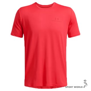 Under Armour UA 短袖上衣 男裝 排汗 橘紅【運動世界】1383973-713