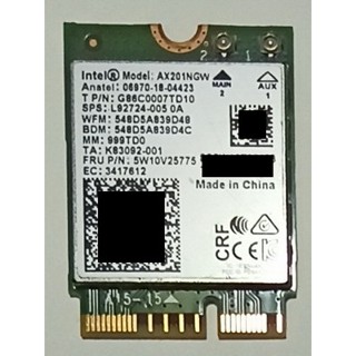 Intel AX201 筆電無線網絡卡【AX201NGW，Killer 1650i，Wifi6】