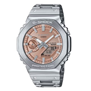 CASIO 卡西歐(GM-B2100AD-5A) G-SHOCK 太陽能智慧藍芽 全金屬八角形雙顯錶-暖銅色