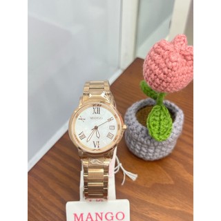 【柏儷鐘錶】MANGO 典雅羅馬數字款 防刮玻璃 玫瑰金女錶 MA6736L-81R
