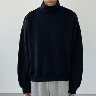 正韓純棉落肩半高領內拉絨長袖衛衣 4色 YUPPIE 預購商品 1125
