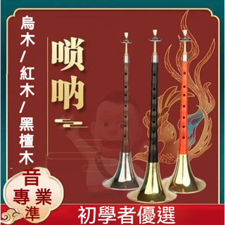 🎉✨【包調音】送樂譜一本 紅木黑檀木烏木 嗩吶 樂器全套初學者成人入門 D調 民族中號吹奏喇叭