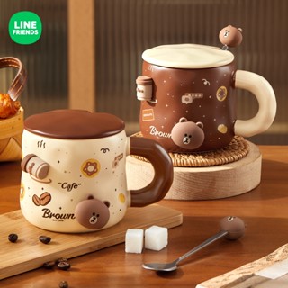 (現貨在臺)[LINE FRIENDS] 熊大 兔兔 聖誕 禮物 杯子 咖啡杯 馬克杯 磁鐵 陶瓷杯 水杯 帶勺 帶蓋