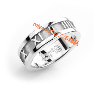 💕💕95成新二手品 Tiffany&Co. 蒂芙尼 Atlas系列 羅馬數字925純銀戒指(寬版) 95成新