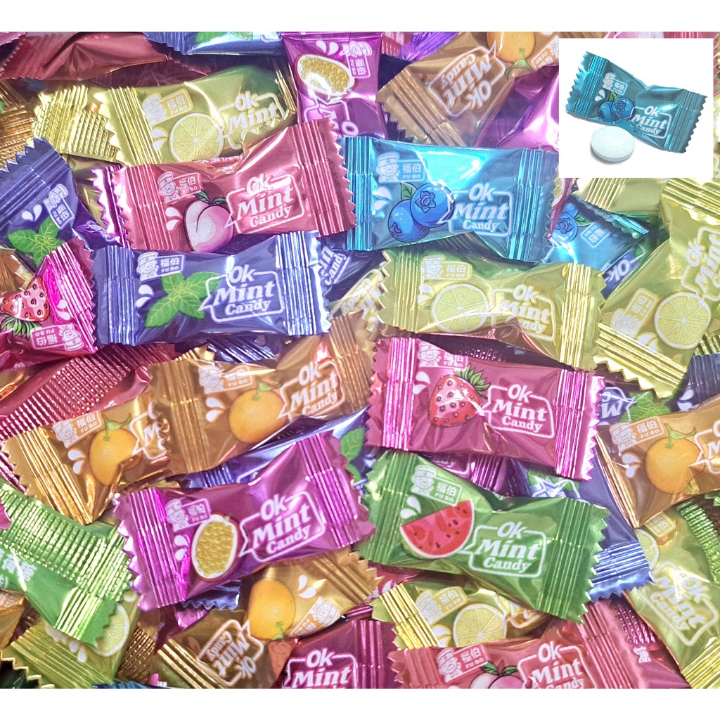 【方便購】1元2顆 ！🍬輕涼薄荷糖！8種清涼薄荷水果風味糖🍋🍊🍑🍉🍓🍀／水果糖喜糖訂婚結婚新年送禮