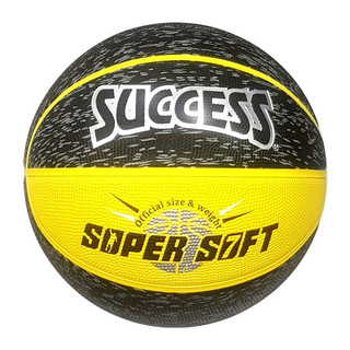 成功SUCCESS-超黏街頭籃球7號 黑橘 黑黃 手感超黏 附球針、球網 深溝籃球 特波士籃球