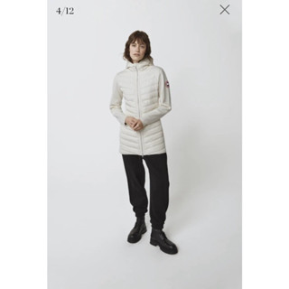 CANADA GOOSE HyBridge® Knit Hooded Jacket米白色長版拼接針織羽絨外套XS 全新