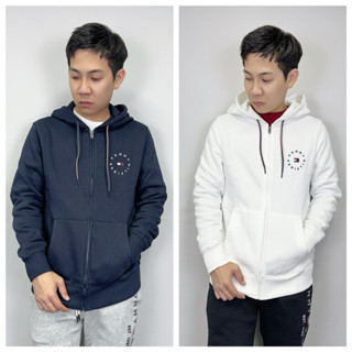 【New START精品服飾-員林】Tommy Hilfiger 電繡圓圈字母國旗 內刷毛 連帽外套 棉外套