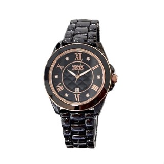【NATURALLY JOJO】氣質小香風水鑽陶瓷腕錶 JO96995-88R 37mm 現代鐘錶