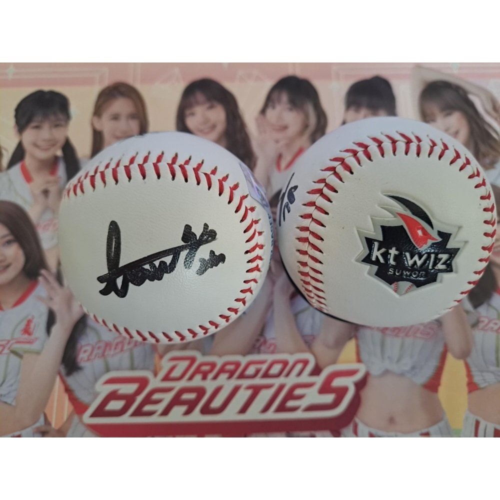 韓國職棒 KBO KT巫師 啦啦隊 김해리  金海麗  金海利  親筆簽名球 LOGO球