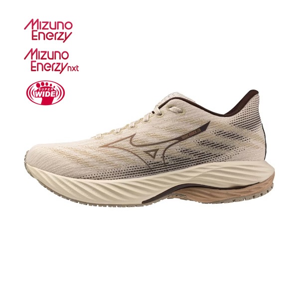 Mizuno 美津濃  男款 慢跑鞋 WAVE RIDER 28 一般型  寬楦 跑鞋 沙色- J1GC240461