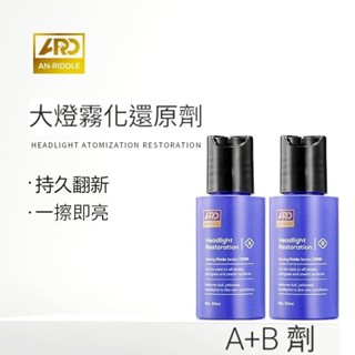 臺灣現貨🚀速發⚡︎汽車大燈翻新A+B兩劑【ARD燈殼增亮霧化剋星】車燈發黃老化 燈罩速亮鍍膜 拋光劑 增亮劑 去汙還原劑