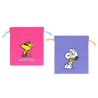 sun-star Snoopy 史努比 刺繡束口袋 收納袋 胡士託