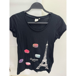 Uniqlo Laduree 巴黎鐵塔聯名限量馬卡龍紀念T-shirt 尺寸M